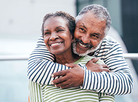 Photo of a couple smiling. Link to Life Stage Gift Planner Over Age 70 Situations.