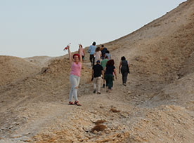 People walking in a desert in Israel. Links to Tangible Personal Property