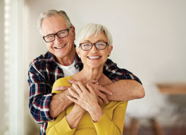 Photo of a man and woman smiling. Link to Life Stage Gift Planner Ages 60-70 Situations.
